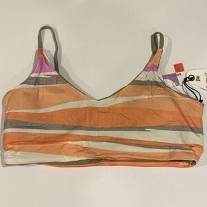 Prana Willow Falls Waves Reversible Bikini Top L Summer Beach Vacation Swimwear